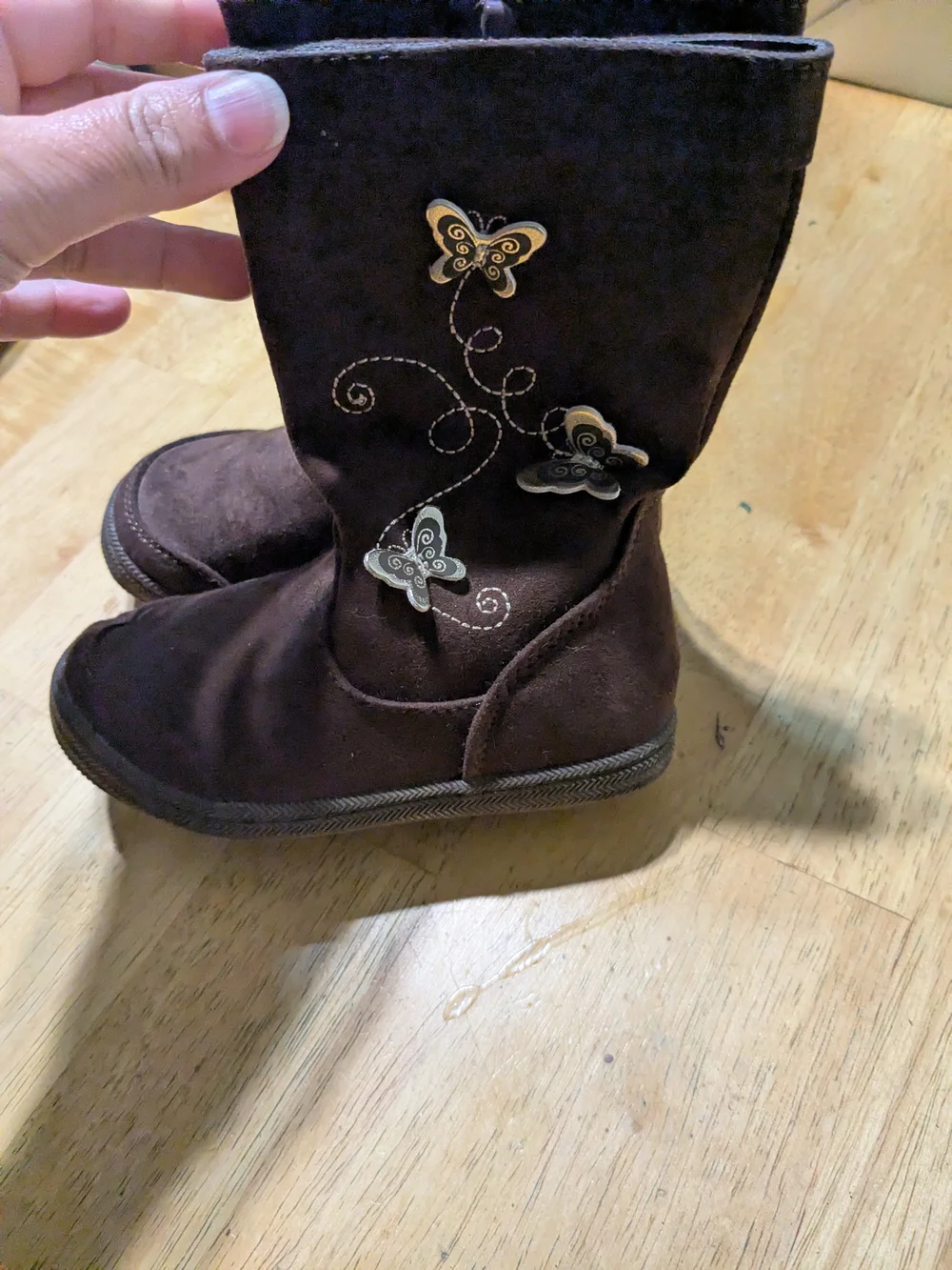 American Eagle By Payless Dark Brown Suede Butterfly Boots